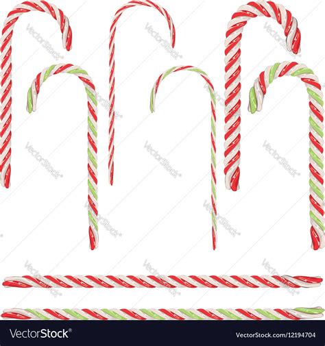 Candy canes set Royalty Free Vector Image - VectorStock