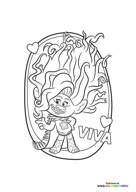 Viva Trolls Band together - Coloring Pages for kids