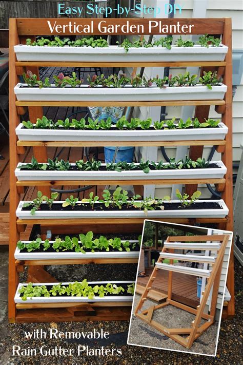 Vertical Garden with Removable Rain Gutter Planters (Step-by-Step DIY)