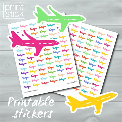 Colorful Airplane Stickers Printable Sheet Fits Erin