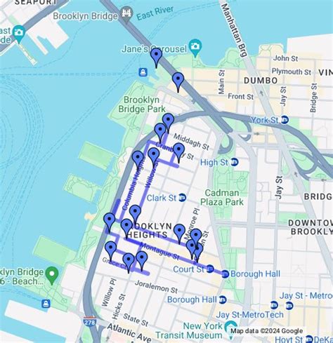 Brooklyn Heights Promenade Walking Tour - Google My Maps