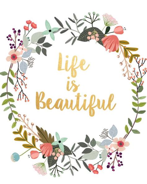 Word Art, Life Is Beautiful, Typography Quote, Gallery Wall Print, Home ...