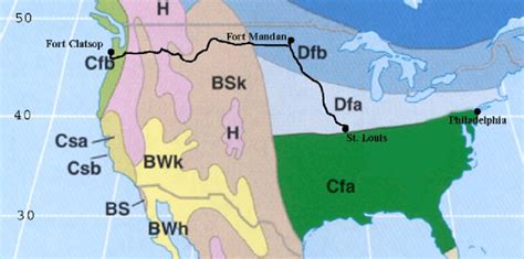 Lewis and Clark's outbound trail from St. Louis to Fort Clatsop ...