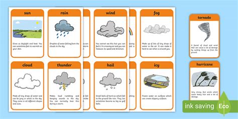 Weather Flashcards for Preschool - Weather Pictures