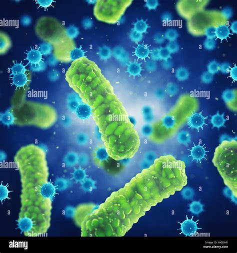 Pathogenic bacteria and viruses , Microscopic germs that cause Stock Photo, Royalty Free Image ...