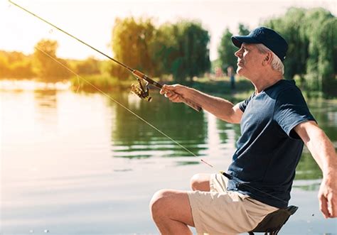 Fisherman fishing at a lake