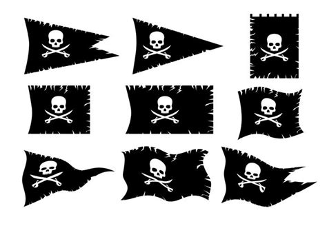 Pirate Flag Vector Set 155955 Vector Art at Vecteezy