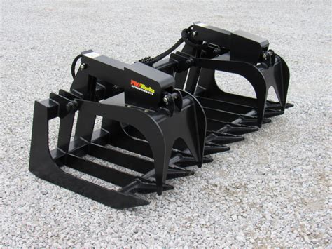 84″ Heavy Duty Dual Cylinder Root Bucket Grapple Attachment Fits Skid Steer Quick Attach – Skid ...