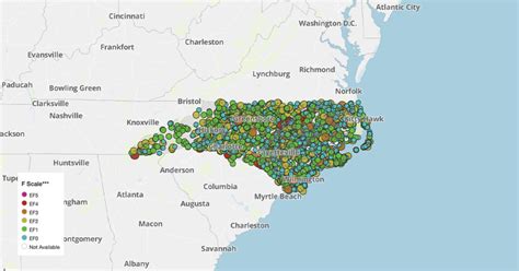 Tornado Map North Carolina - Pearl Beverlie