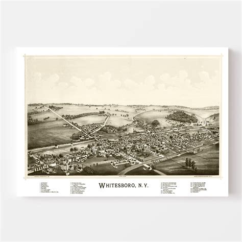 Vintage Map of Whitesboro, New York 1891 by Ted's Vintage Art