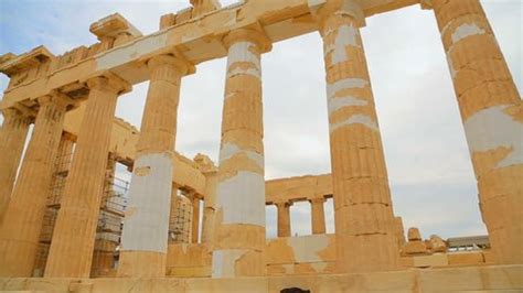 Huge Marble Columns Parthenon Temple Athens Stock Footage Video (100% ...