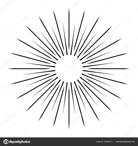 Sun rays on a white background, line drawing - Stock Vector Stock ...