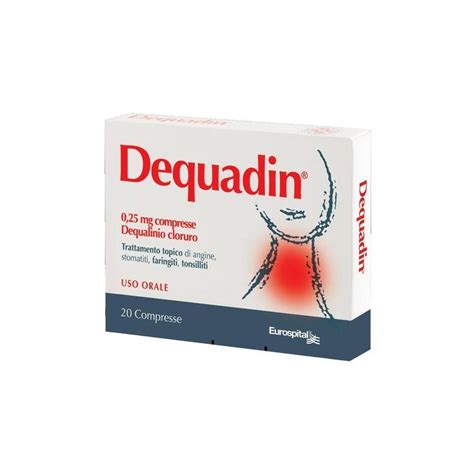 Eurospital | Dequadin Tablets 0.25 mg Dequalinium Chloride 20 Tablets