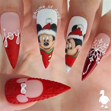 Beautiful Mickey & Minnie Christmas nails by Ugly Duckling Family ...
