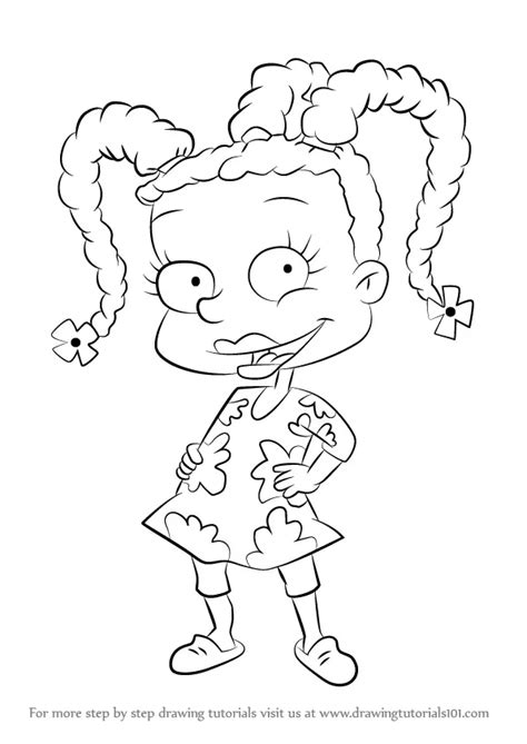 Step by Step How to Draw Susie Carmichael from Rugrats : DrawingTutorials101.com