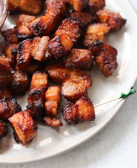 Crispy Air Fryer Pork Belly Bites - Cook At Home Mom