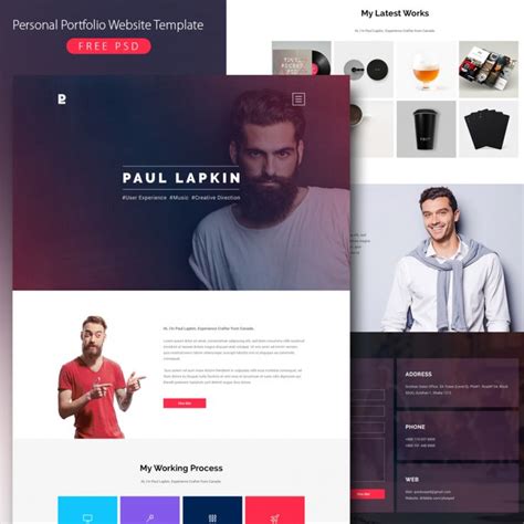 Personal Portfolio Website Template Free PSD – Download PSD