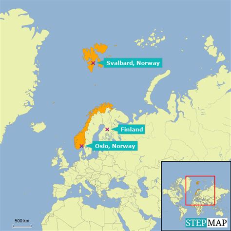 StepMap - Svalbard, Norway - Landkarte für Norway