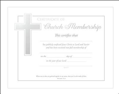 Church Membership Certificate Template