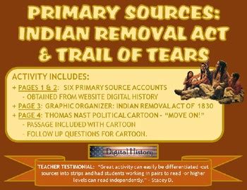 Primary Sources: Indian Removal Act and Trail of Tears | TpT