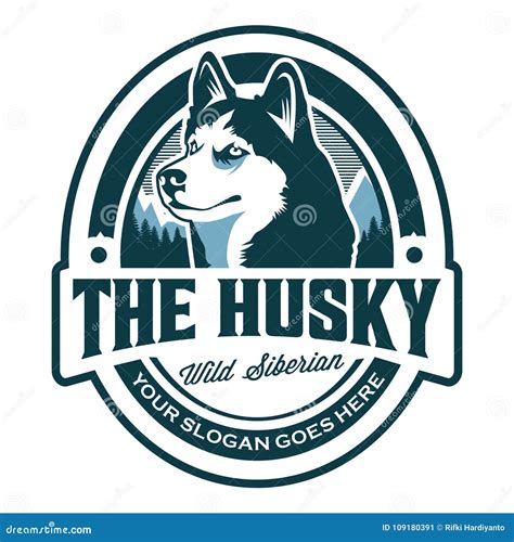 The Husky Emblem Logo Vector Illustration | CartoonDealer.com #95923264