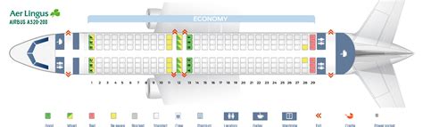 Seat map Airbus A320-200 Aer Lingus. Best seats in plane
