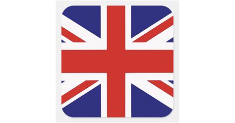 British flag square sticker | Zazzle