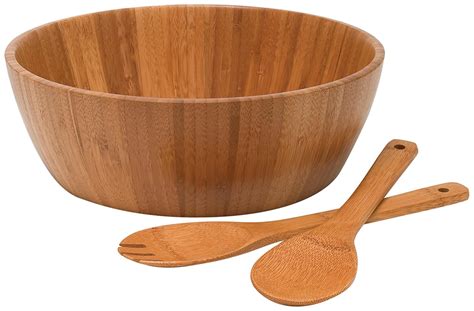 Lipper International Bamboo Salad Bowl with Servers, 3-Piece Set - Walmart.com - Walmart.com