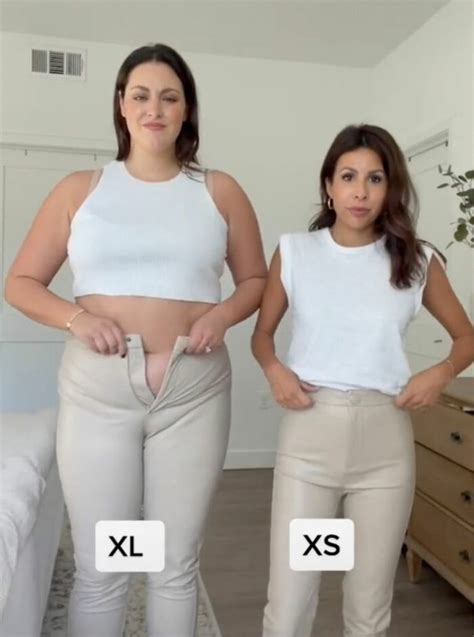 Women Compare XL And XS Sizes Of The Same Clothes, And Their Videos Go Viral | Bored Panda