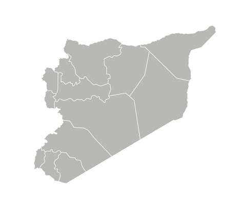 isolated illustration of simplified administrative map of Syria ...