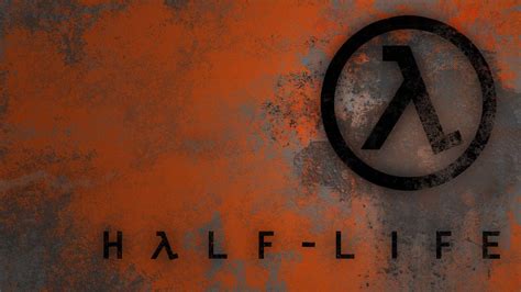 Download Half-life Logo On Rusty Wall Wallpaper | Wallpapers.com