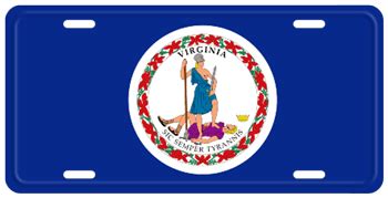 VIRGINIA STATE FLAG LICENSE PLATE