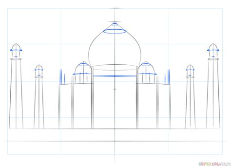 How to draw the Taj Mahal | Step by step Drawing tutorials | Taj mahal ...