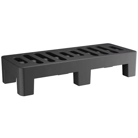 Regency 60" x 24" x 12" Black Plastic Extra Heavy-Duty Dunnage Rack with Slotted Top - 3000 lb ...