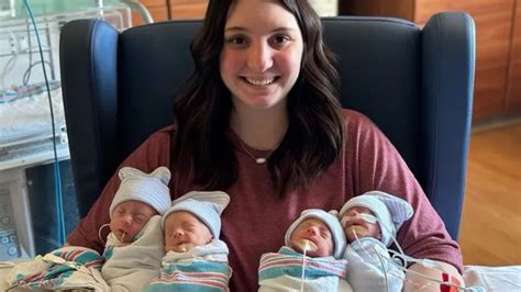 Family welcomes 'spontaneous' quadruplets, two sets of identical twins