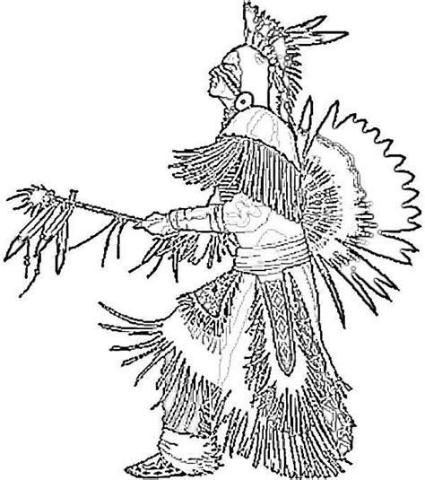 Pow Wow Dance Is Perform By A Native American Coloring Page : Kids Play ...