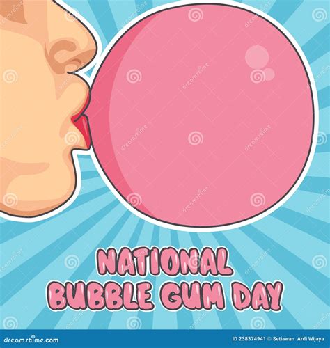 Vector Graphic of National Bubble Gum Day Stock Vector - Illustration of figure, event: 238374941