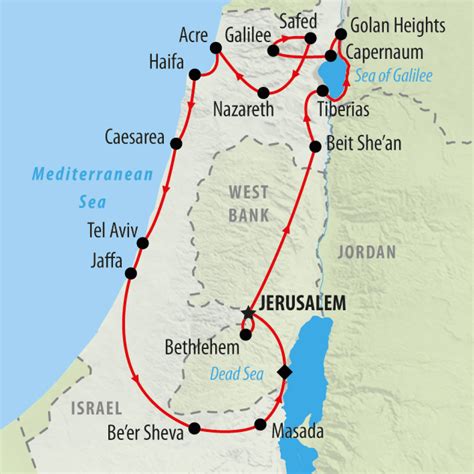 Sea Of Galilee Jordan River Map