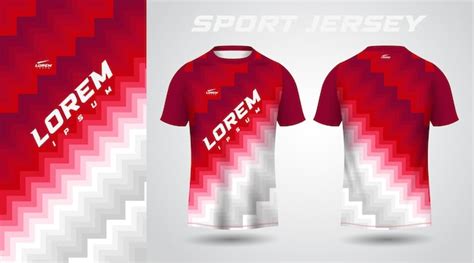 Premium Vector | Red white t-shirt sport jersey design