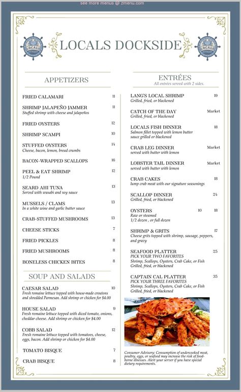 Online Menu of Locals dockside Restaurant, St. Marys, Georgia, 31558 - Zmenu