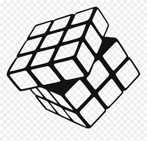 Cubes Vector Black Cube - Rubiks Cube Black And White Clipart (#4489097) - PinClipart