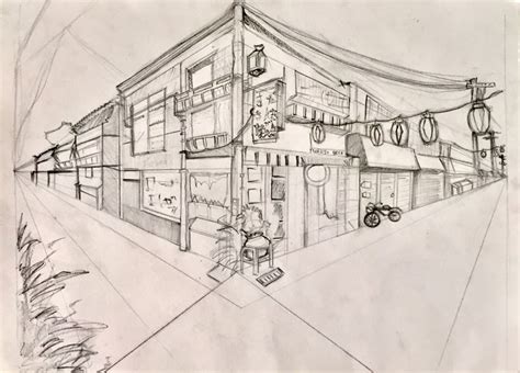 2 Point Perspective Drawing from Tokyo 2 Point Perspective City ...