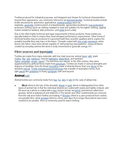 Fiber Sources and Types: Animal | PDF | Textiles | Materials