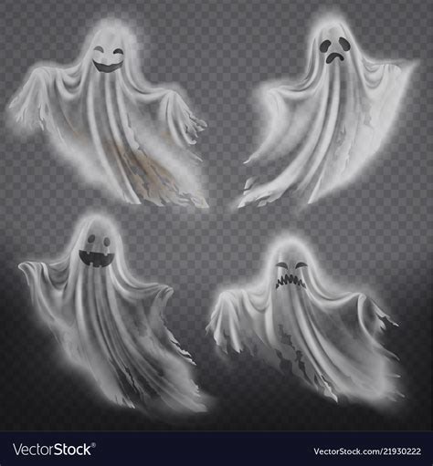 Ghosts phantoms set halloween Royalty Free Vector Image