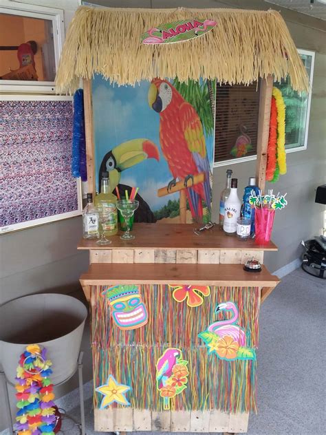 Portable Party 2-pallet Tiki Bar On Wheels • 1001 Pallets