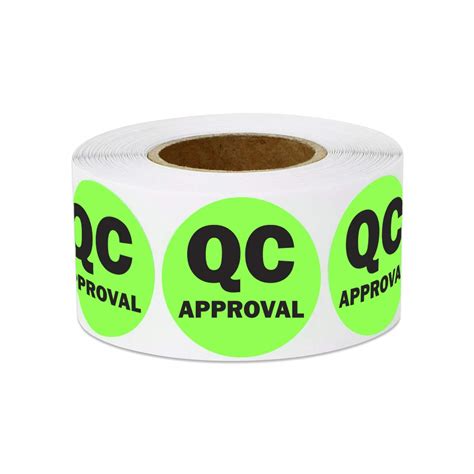 Buy QC Approval Stickers - 1 Inch Round Circle in Bright Neon Green QC ...