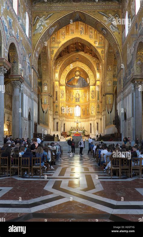 Interior, Monreale Cathedral, Monreale, Sicily, Italy Stock Photo - Alamy