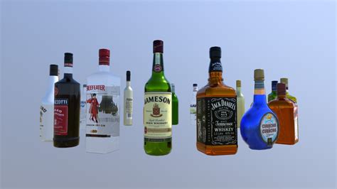 20 Liquor bottles - Download Free 3D model by Yannick Deharo (@YannickDeharo) [4729b1c] - Sketchfab