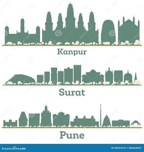 Abstract Kanpur Skyline With Color Buildings. Cartoon Vector | CartoonDealer.com #82216169