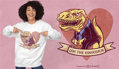 Ringosaur T-rex T-shirt Design Vector Download